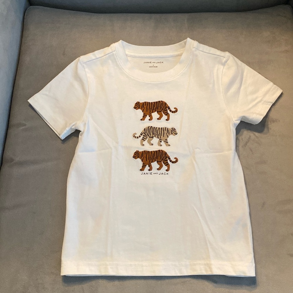 Janie and Jack Tiger Tee Shirt - Size 3 🐅